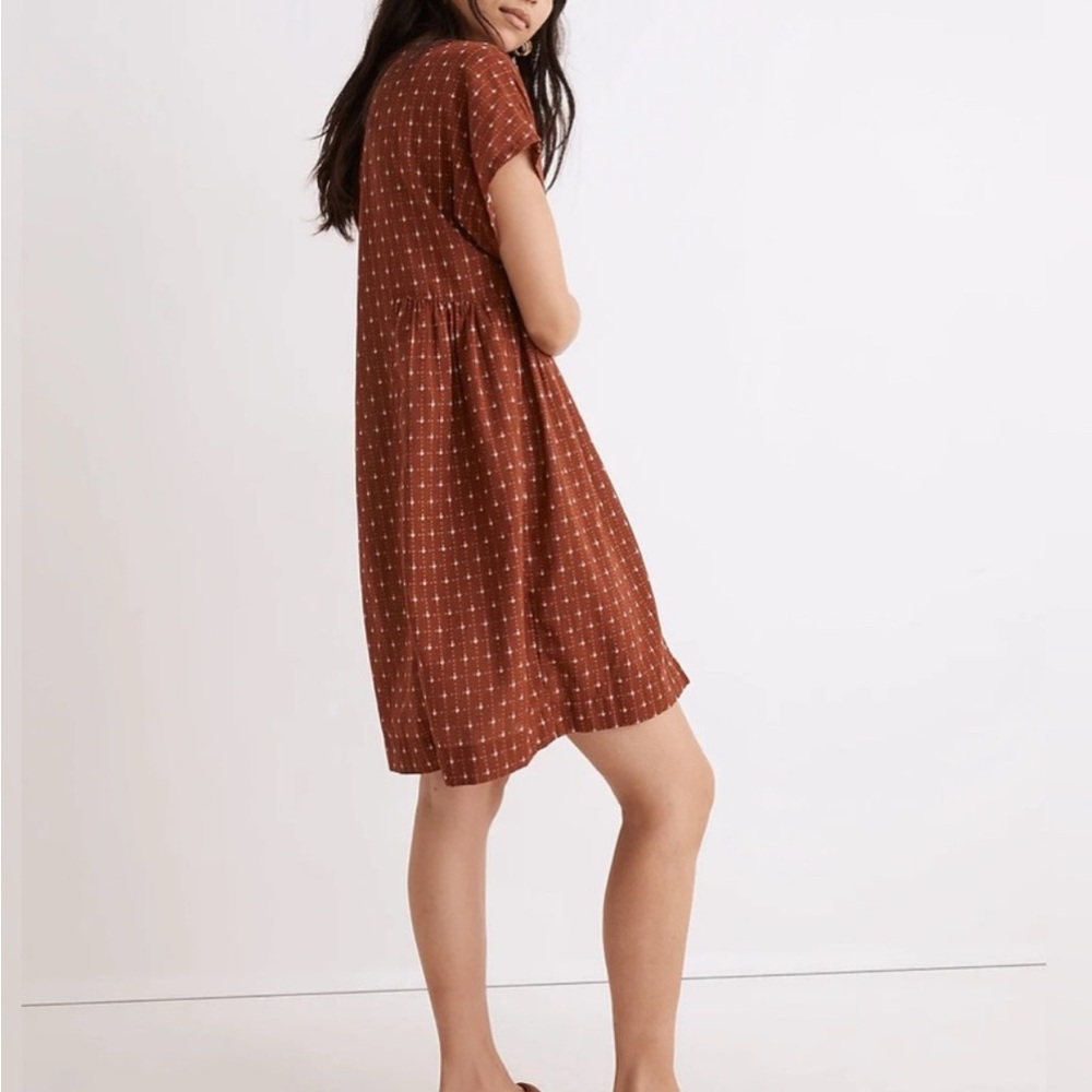 Madewell Jacquard-Doleman Mini Dress Rust - Picture 7 of 8